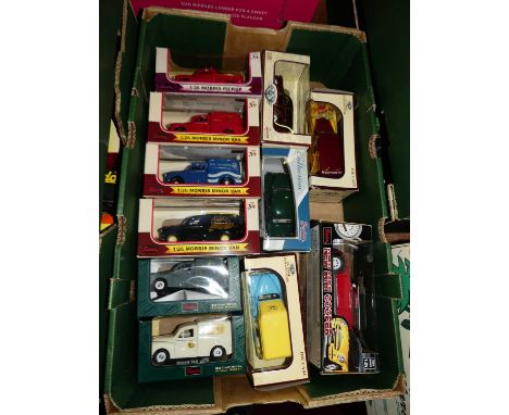 One tray containing 11 modern issue boxed models, mainly Morris minor vans in 1/26th scale also includes a 1/24th scale Minis