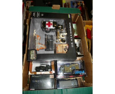 3 trays of mixed military boxed diecast models, lot includes Forces of Valour and Corgi military models, 36 boxed models in t