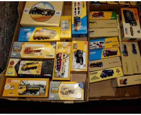 Two trays containing 23 modern boxed Corgi Classic trucks, to include 97781 Tate and Lyle set and many others.