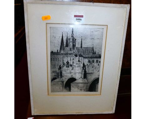 Carel Safar - Pocta Praze, lithograph, signed in pencil to the margin, 23x17cm