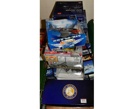 Ten boxed mixed scale Franklin Mint Hobbymaster and Danbury Mint aircraft diecast models, to include a Hobbymaster No. HA8004