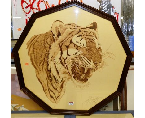 Tiger study, lithograph, 67 x 67cm