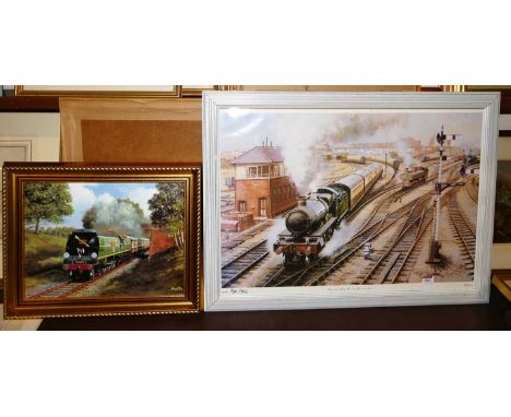 Barry G. Price - Golden Arrow, oil on board, signed lower right, 30 x 40cm; and Alan Ward - Holiday Special Hayday, Weston Su