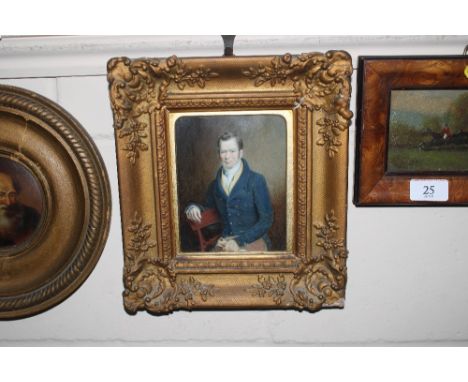 A portrait study of John Diederick Holme Esq. Royal Navy Phrenologist in gilt frame 