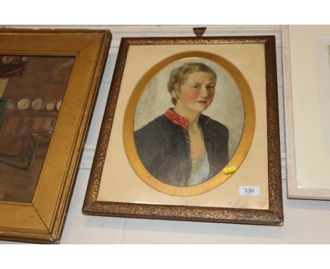 Late 19th / early 20th Century school, oval portrait study of a lady