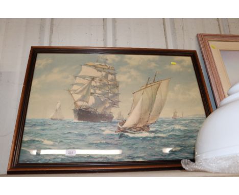 After Montague Dawson, coloured print "The Home Coming"