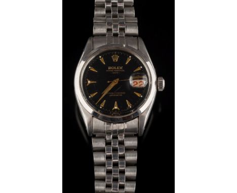 Rolex. A gentleman's stainless steel 'Oyster Perpetual Date - Officially Certified Chronometer' wristwatch: design number 653