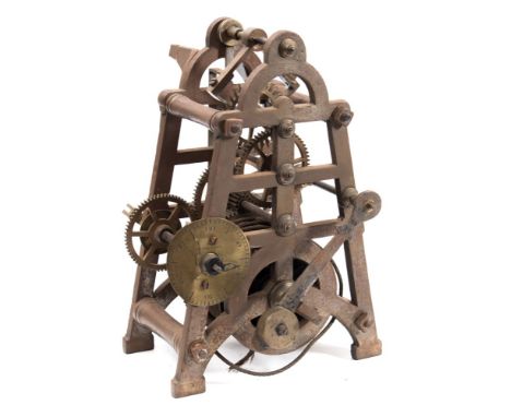 Gaydon & Sons, a Victorian turret clock: the eight-day duration movement having cast-iron plates, maintaining power and a dea