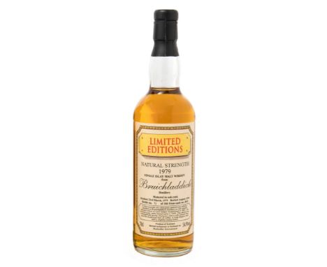 A 1979 cask strength Bruichladdich Single Scotch Malt Whisky: from the Islay distillery bottled at 54.9% as part of the Black