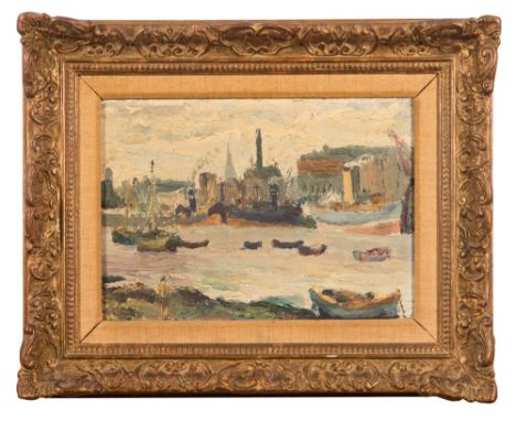 * Ronald Ossory Dunlop [1894-1973]- The Liffey,:- signed bottom centre oil on canvas 25 x 35cm. * Provenance With Alex, Reid 