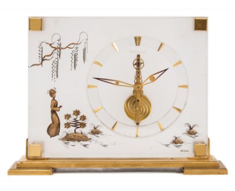 Jaeger-LeCoultre, a Marina Desk Timepiece: having an eight-day duration in-line movement with lever escapement, the dial with