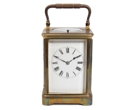 Henri Jacot, Paris a striking carriage clock: the eight-day duration movement having a silvered platform lever escapement and