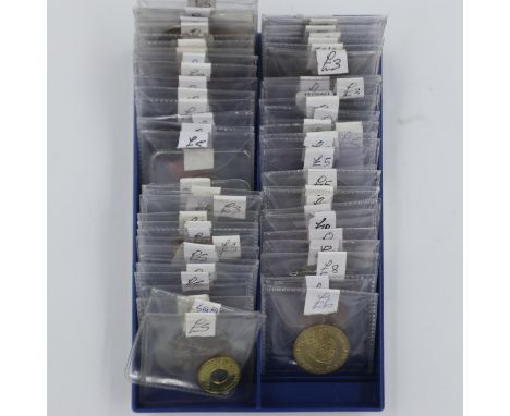 Leuchtturm coin organiser populated with world coins and tokens. UK P&amp;P Group 1 (£16+VAT for the first lot and £2+VAT for