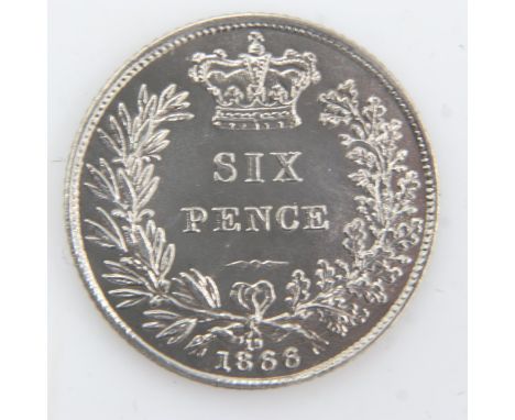 1866 Die no. 19 - Silver Sixpence of queen Victoria - nEF. UK P&amp;P Group 0 (£6+VAT for the first lot and £1+VAT for subseq