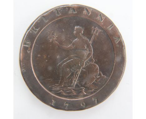 1797 - Cartwheel twopence of George III - VF. UK P&amp;P Group 0 (£6+VAT for the first lot and £1+VAT for subsequent lots) 