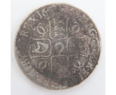 1668 silver crown of Charles II. UK P&amp;P Group 0 (£6+VAT for the first lot and £1+VAT for subsequent lots) 