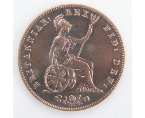 1826 - halfpenny of George IV - aEF. UK P&amp;P Group 0 (£6+VAT for the first lot and £1+VAT for subsequent lots) 