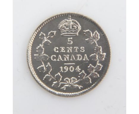 1904 - silver 5 Cents of Edward VII - aEF. UK P&amp;P Group 0 (£6+VAT for the first lot and £1+VAT for subsequent lots) 