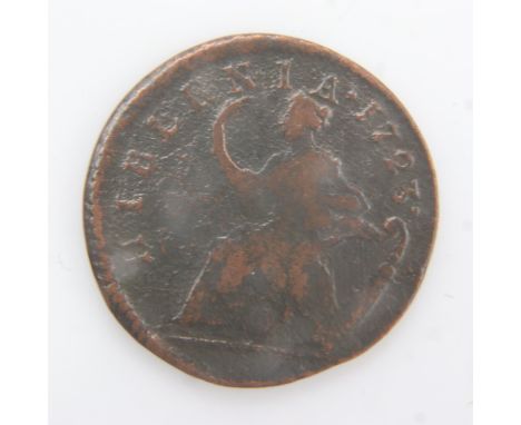 1723 - Woods Hibernia colonial halfpenny - F. UK P&amp;P Group 0 (£6+VAT for the first lot and £1+VAT for subsequent lots) 