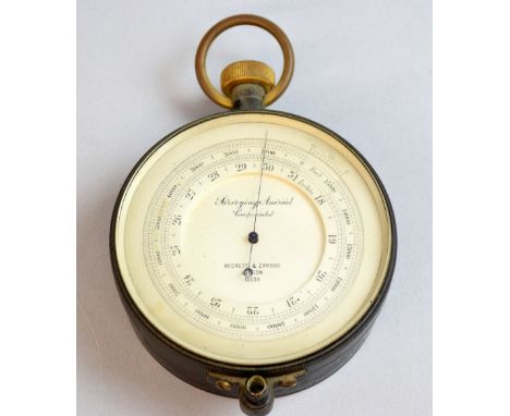 Negretti & Zambra, Surveying aneroid barometer 0-15000 ft. Serial No: 12030. Dated: Early 20th Century. Contained in Leather 