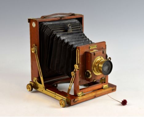 AMENDED DESCRIPTION: Houghton Ensign Empress bellows camera, with Time & Inst Pattern Thornton Pickard shutter and lens.  Bel