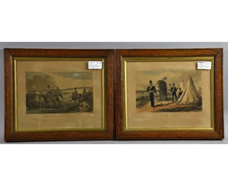 19th Century - Ten coloured engravings after Henry Martens, 'R. Ackermann's Chobham Scenes' , two 'R. Ackermann's Military Sc