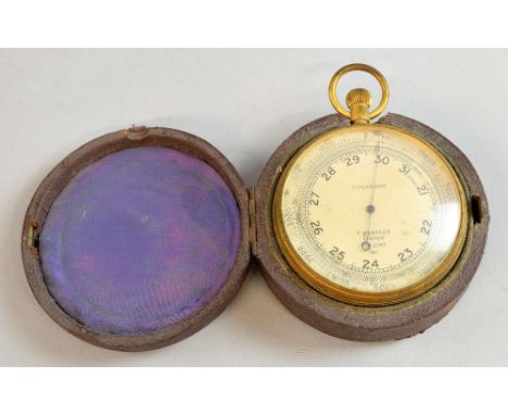 T. Wheeler, Surveying aneroid barometer 0-10000 ft. Serial No: B 2282. Dated: 1941. Contained in Leather oyster case Provenan