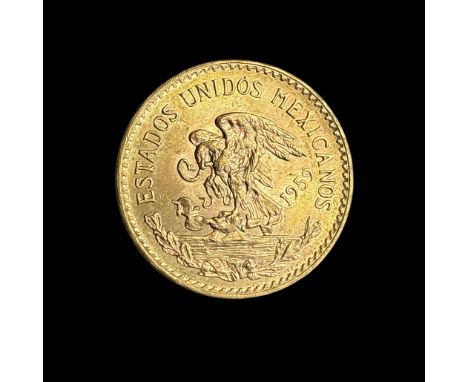 GoldmünzeMexico - 20 Peosos - 1959 - Aztec Calendar Piedra del Sol - Gold 900 - SS - D: 27,25 mm - 16,67 g.