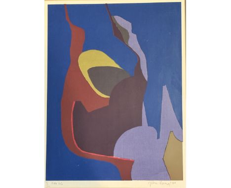 John Langton (British 1932-), abstract design coloured screen-print 8/20, signed and dated Nov 66 in pencil, in a glazed fram