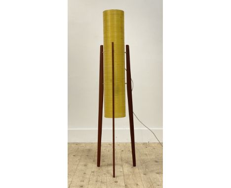 A 1960's / 70's mid century spun fibreglass and teak floor standing lamp H112cm