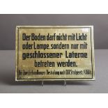 Blechschild "Deutsches Reichs-Strafgesetzbuch Paragraf 368, No. 5"