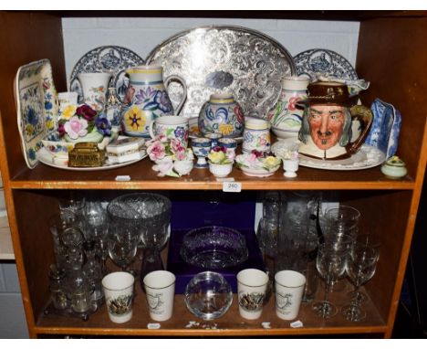 A quantity of cut glass, including Edinburgh crystal fruit bowl in original box, decanter, bowl, cruet stand, lemonade jug an