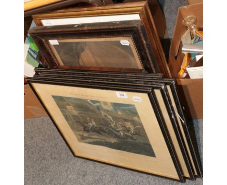 After Henry Alkin (1785-1851), ''The First Steeplechase on Record'', plates 1-4, together with an engraving after Benjamin Wi