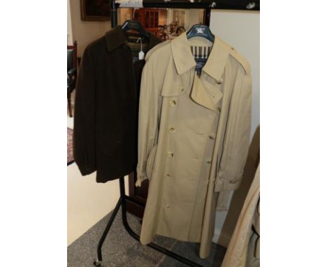 Circa 1980s/90s Burberry men's classic trench coat, with signature check lining, vertical flap through pockets, belt; Burberr