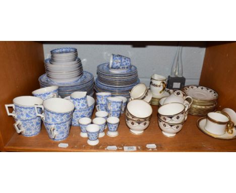 A group of Royal Crown Derby blue and white Wilmot pattern dinner and tea wares together with a group of Wedgwood and other t