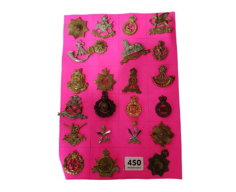 23 X BRITISH ARMY BRASS CAP BADGES 