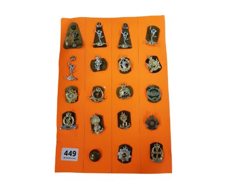 19 BRITISH ARMY COLLAR BADGES 