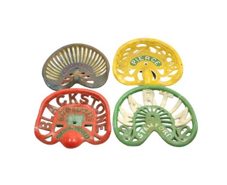 Tractor / Machine Seats: A 'Pierce (Wexford) Celtic design (yellow &amp; green); a Wm. Doyle &amp; Co. Ltd. (blue, red &amp; 
