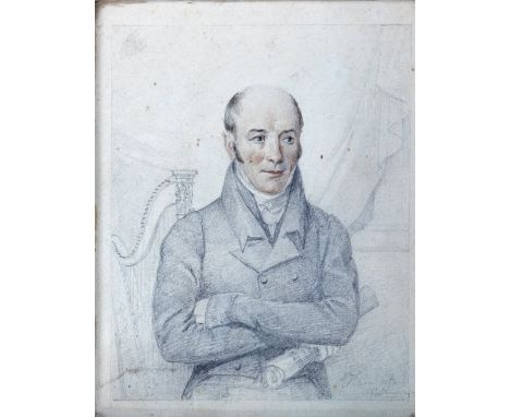 E.F. Lambert, British (act. 1790-1846)  'Portrait of Thomas Moore (1779-1852)' watercolour and pencil, depicting the sitter w