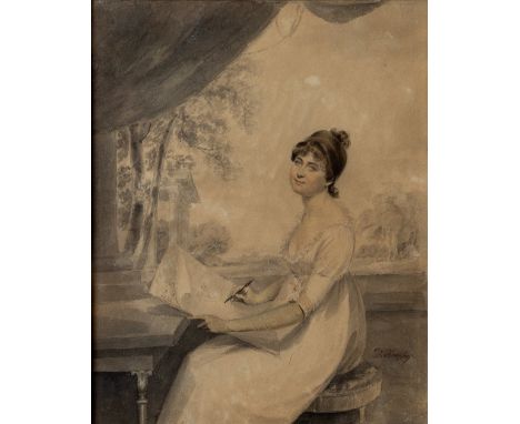 Thomas Heaphy, British (1775-1835) "Lady Mary Seymour, (married John Dawson 1st Earl of Portarlington) of Emo Court," waterco