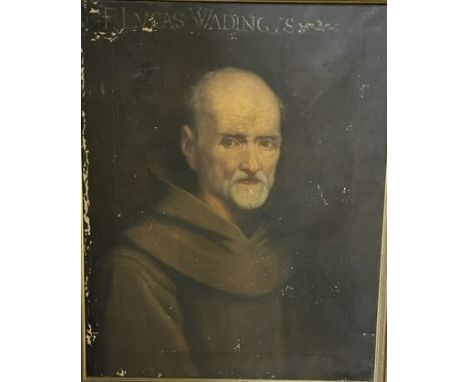 Follower of Carlo Maratta - Italian (1625-1713) "Head and Shoulder Portrait of Luke Wadding (1588-1657)," O.O.C., depicting t