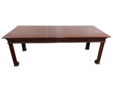 A very large Irish Georgian period mahogany Serving Table, in the Chinese Chippendale style, the large single plank top above