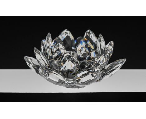 Swarovski Crystal Glass, Tea Light Water Lily, boxed