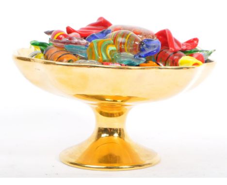 An assorted collection of vintage 20th century Murano Italian art glass sweets / candy. To include examples with azurine, mil