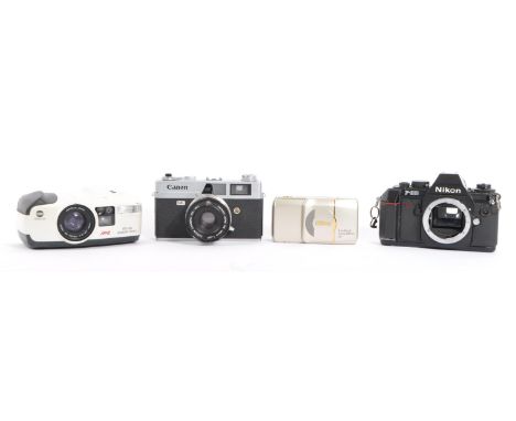 A collection of 20th century 35mm cameras. The lot to include a Canon Canonet QL25 rangefinder camera (serial number 226597),