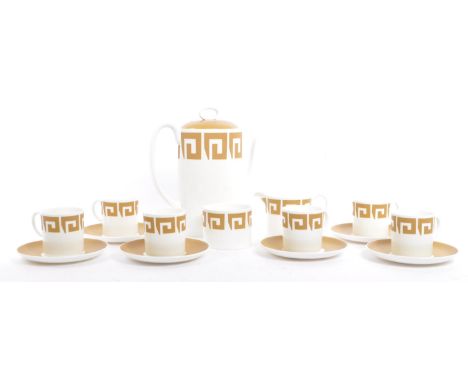 Susie Cooper&nbsp;- A vintage Greek key decoration&nbsp;tea set by&nbsp;Susie Cooper. Comprising coffee /tea pot, six cups an