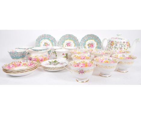 Royal Albert - Trillium / Serena / Enchantment / Highland Thistle / Mayflower - A mixed lot of mid 20th century bone china te