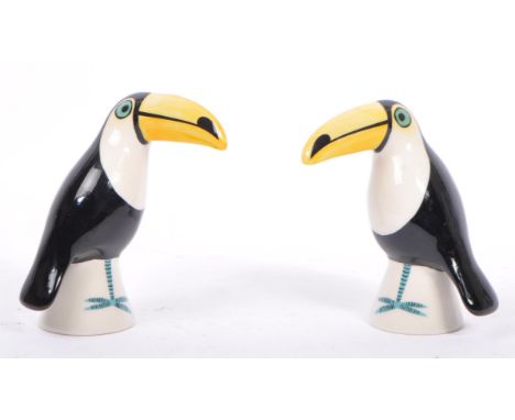 Hannah Turner - Of local interest - Bristol pottery ceramic artist. A pair of salt and pepper pots in the form of Toucan bird
