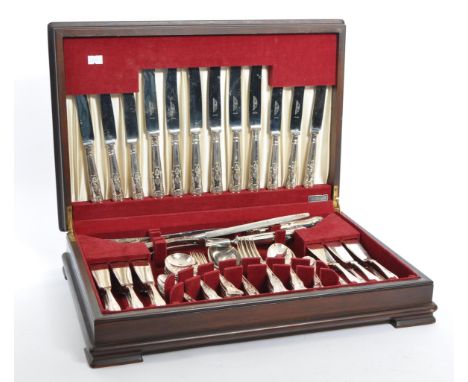 K. Bright Ltd - A vintage 20th century cutlery canteen having collection of K. Bright Ltd stainless steel cutlery to include 