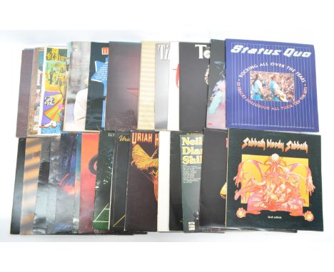 A collection of vintage 20th century LP long play vinyl record albums. To include, Black Sabbath - Sabbath Bloody Sabbath, Be